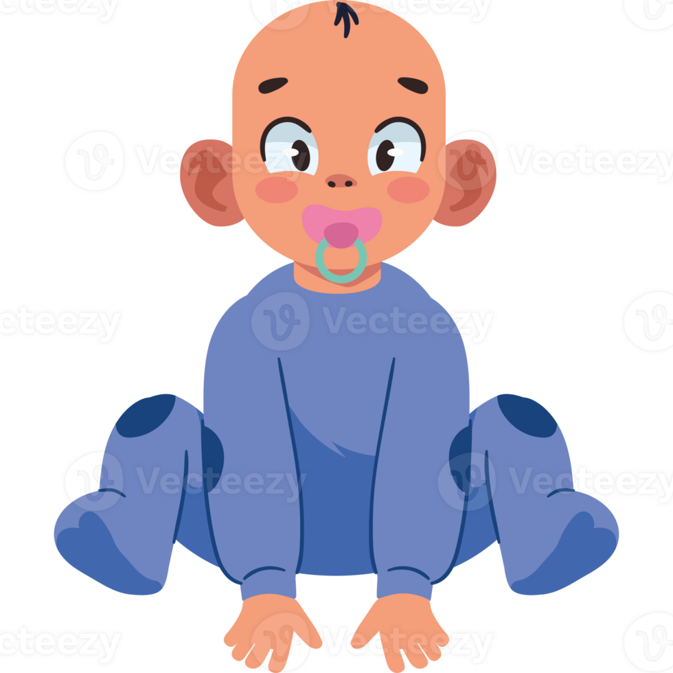 Baby boy with pacifier clipart png