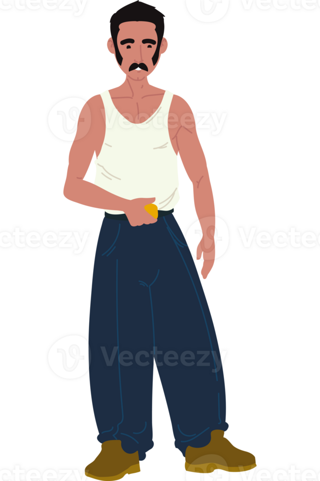 A cartoon man with a mustache and a moustache png