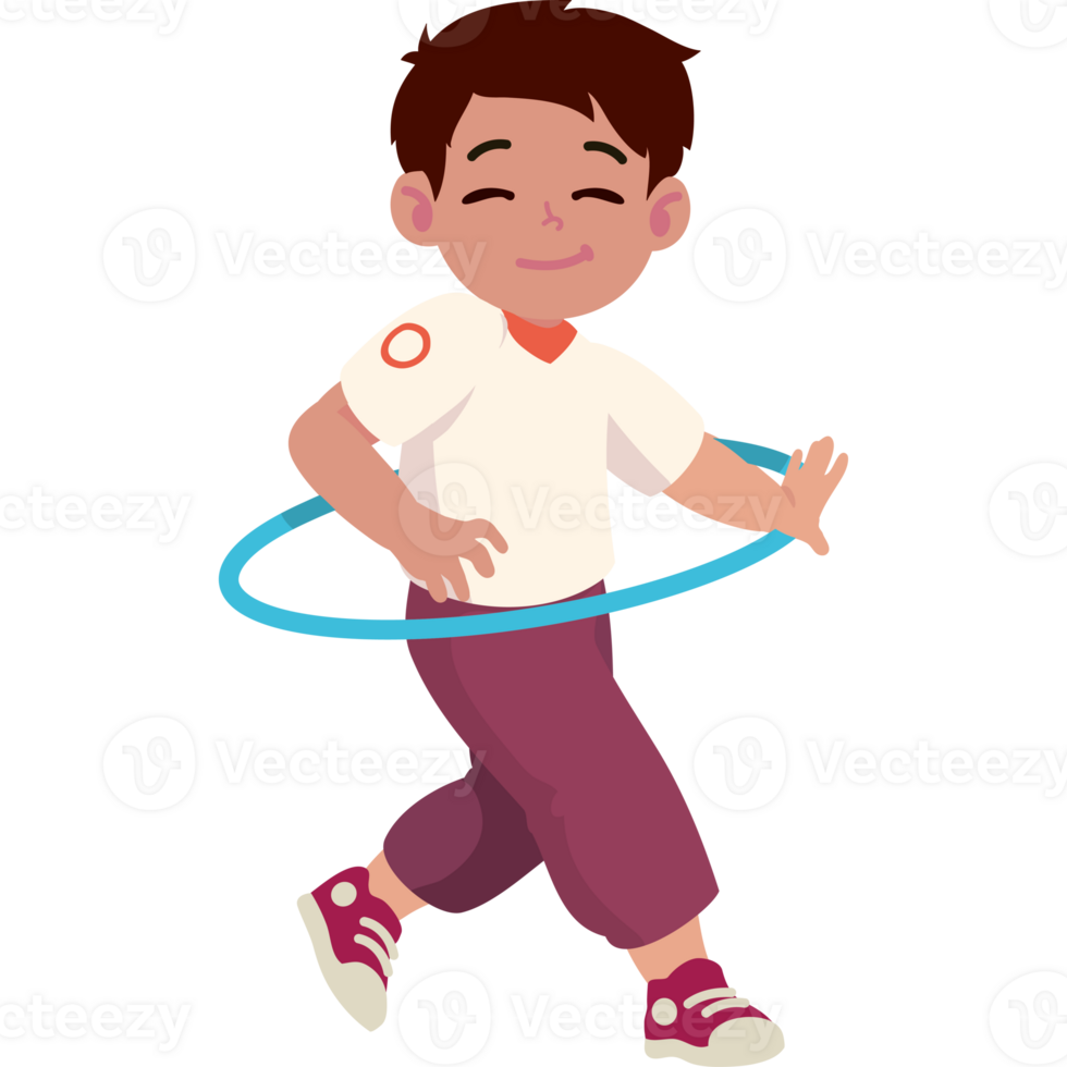 A boy is playing with a hula hoop png