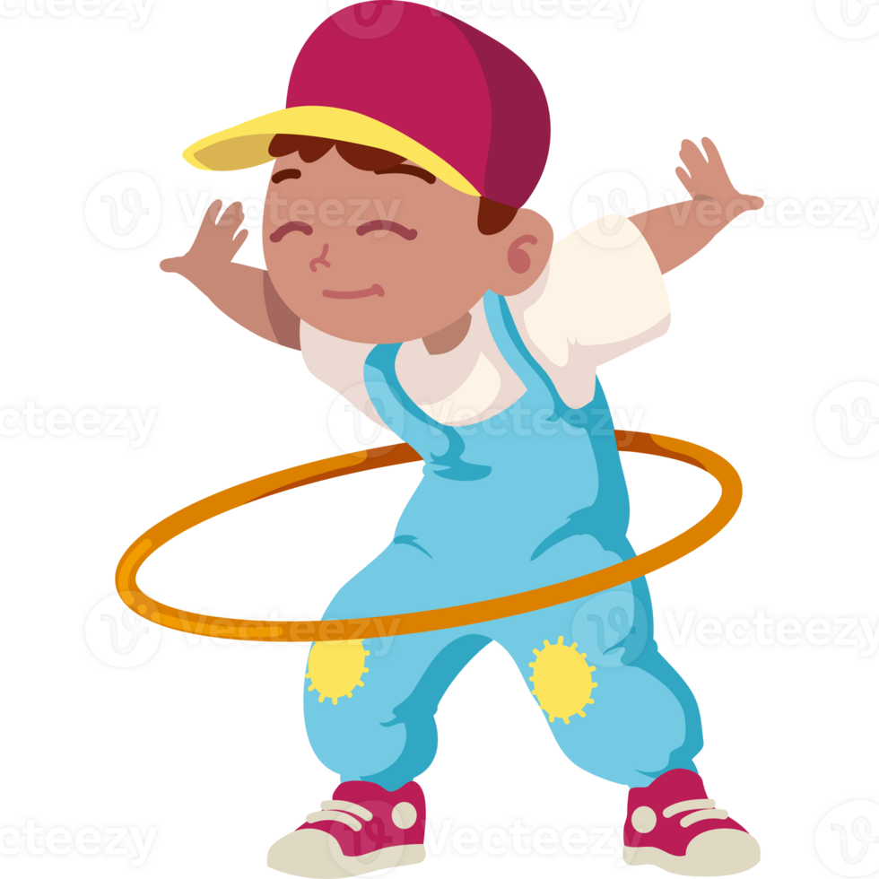 A boy is playing with a hula hoop png