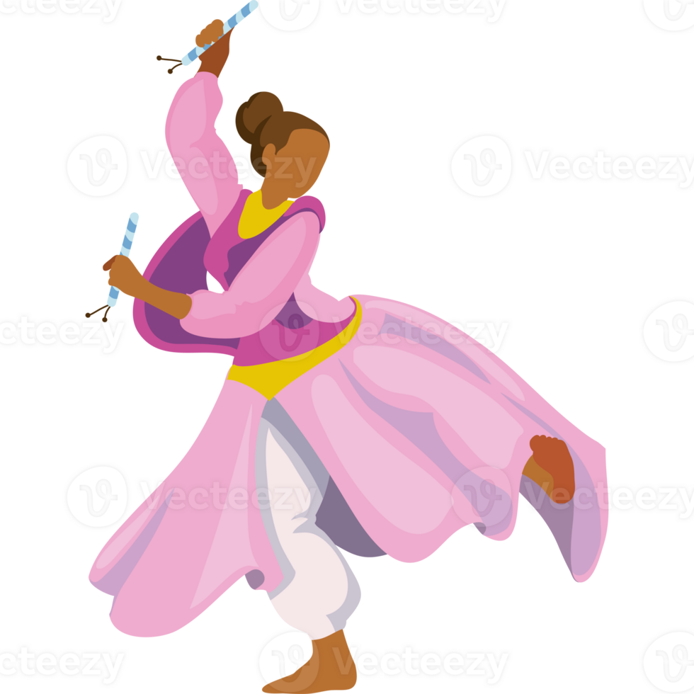 A woman in a pink dress is dancing with a sword png