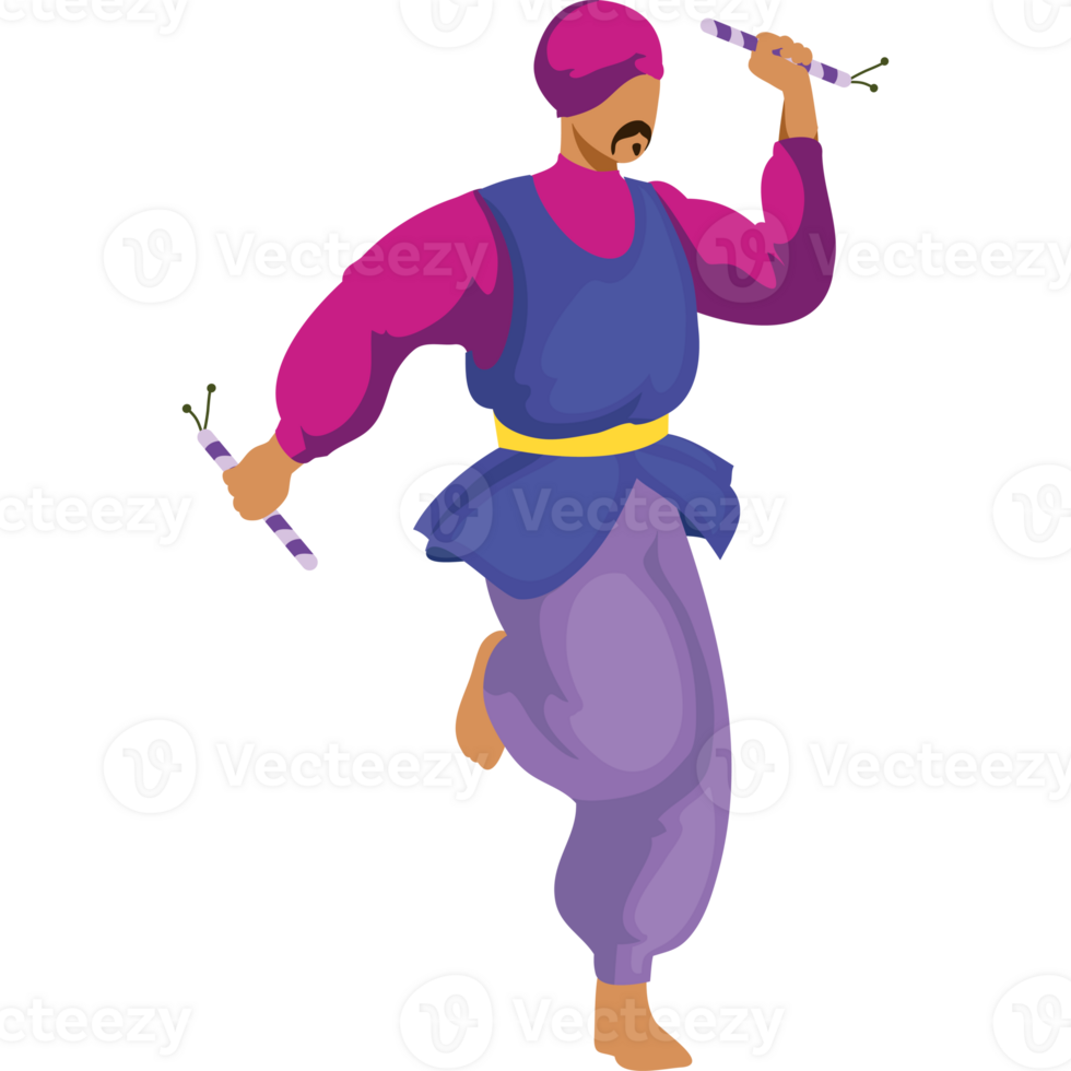 A cartoon man in a purple outfit is dancing png