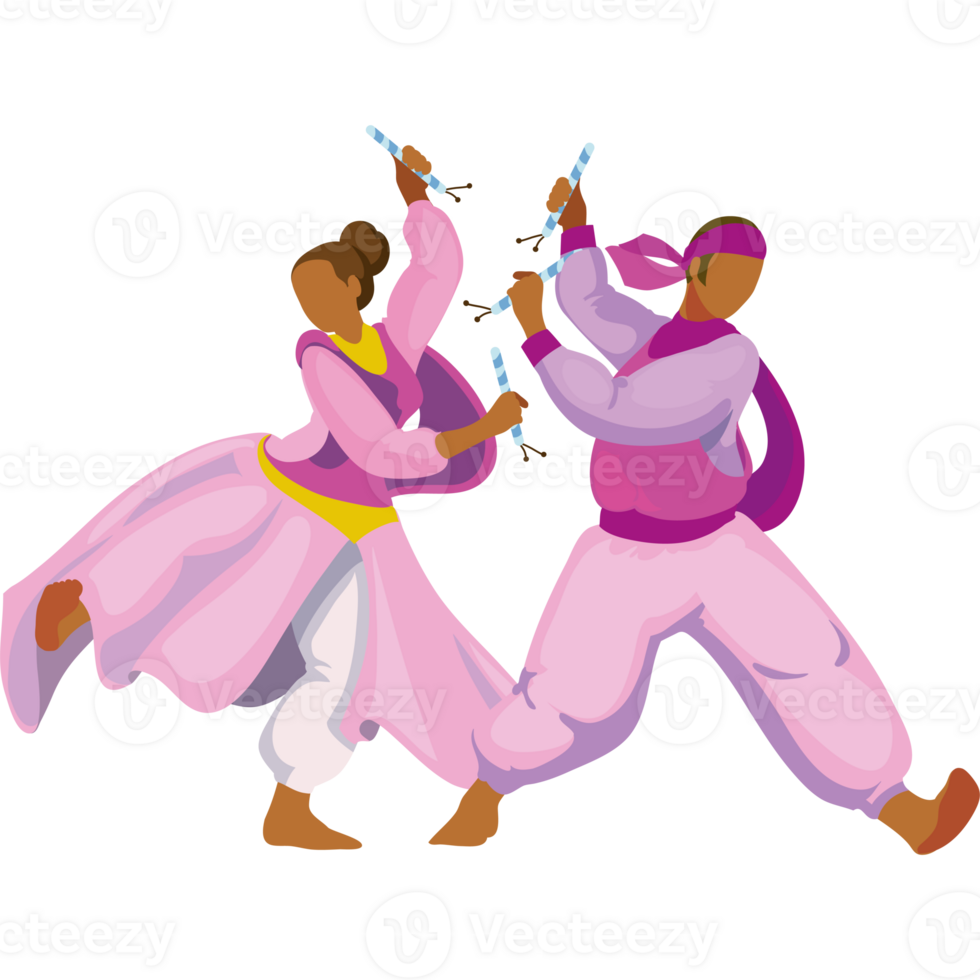 Two people in pink clothing are dancing with swords png