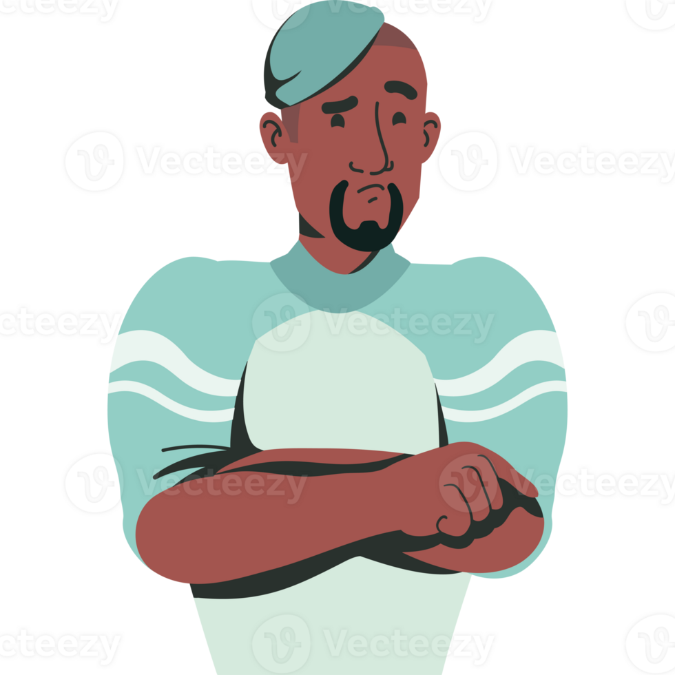 A cartoon man with a beard and a hat png