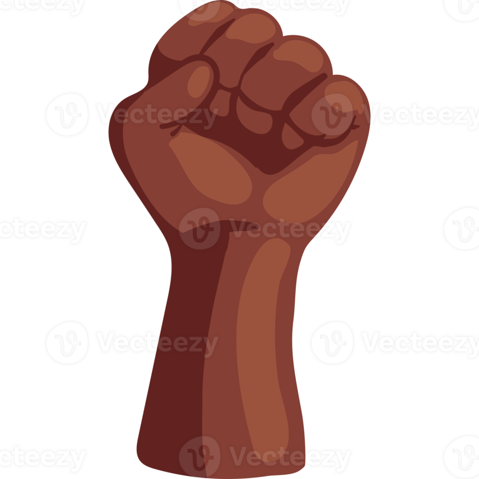 A fist with a black man's hand in it png