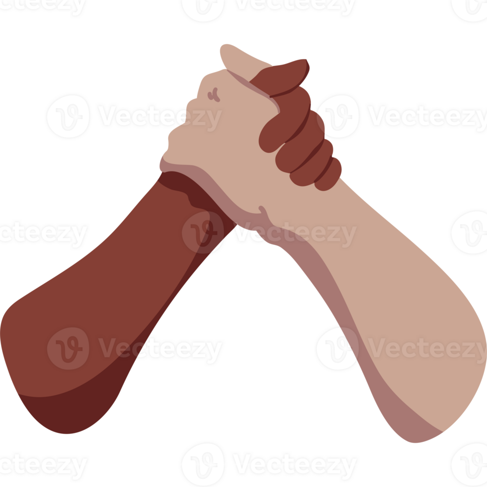 Two hands holding each other in a black background png