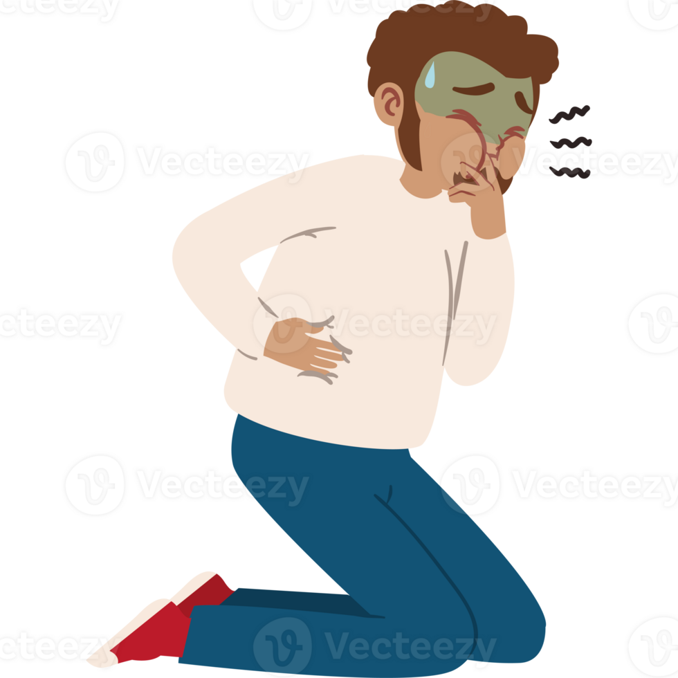 Illustration of a man with a cold png
