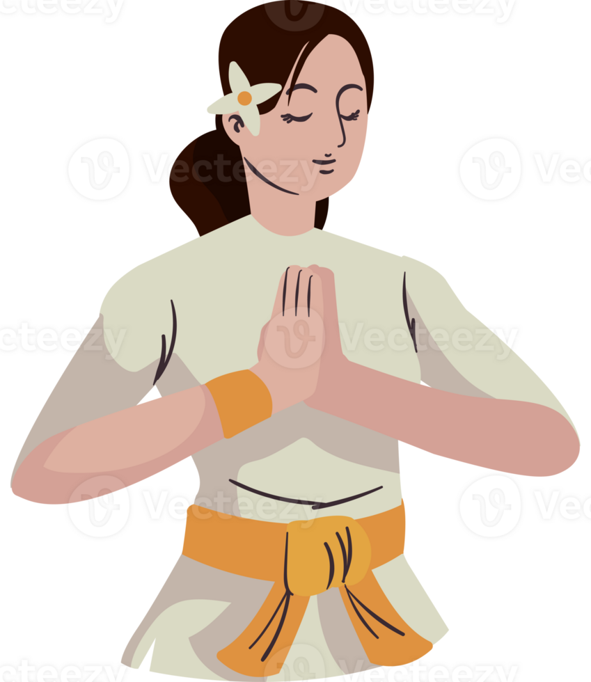 A woman in a white dress is doing yoga png