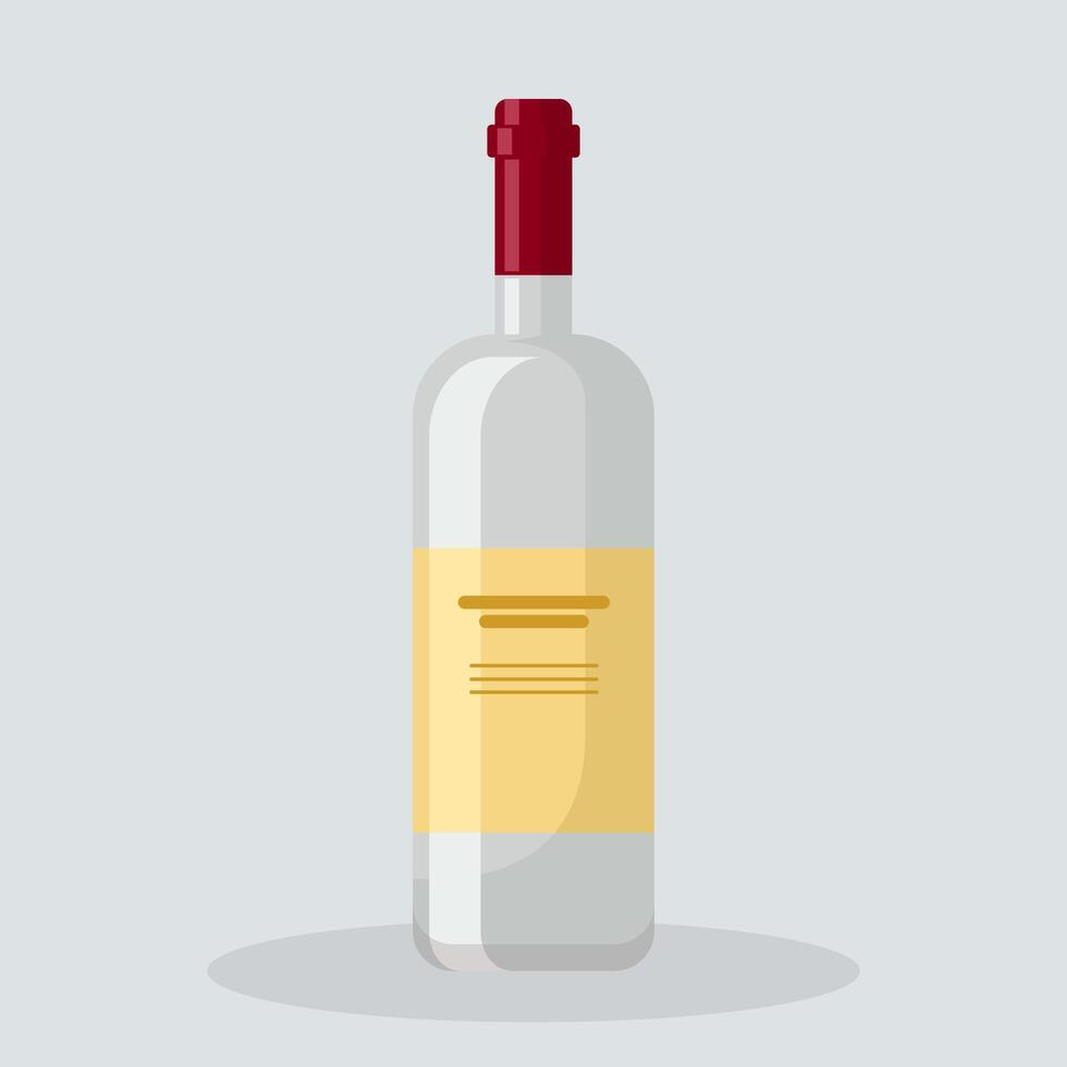 Flat illustration a bottle white beer vector