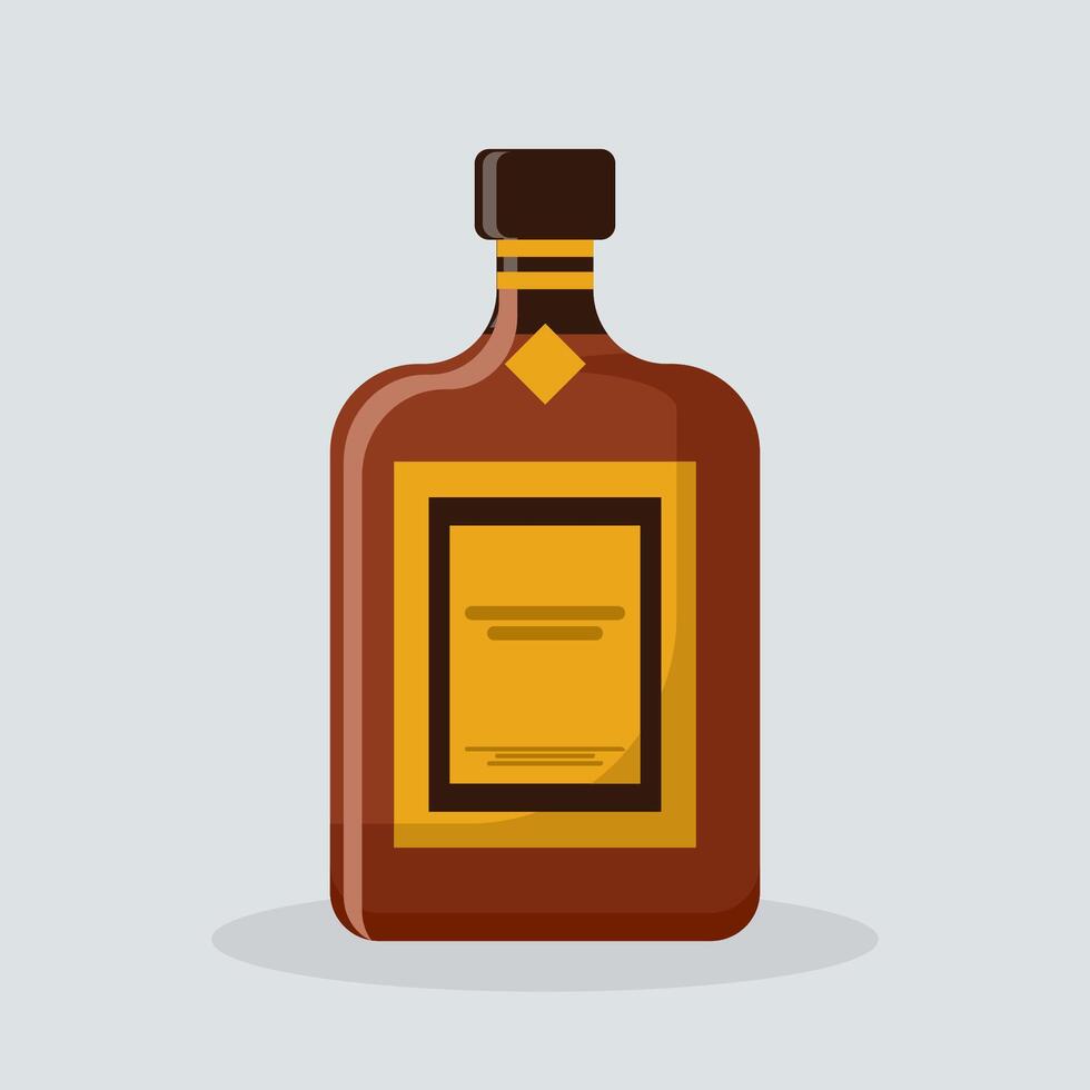 Flat illustration a bottle beer vector