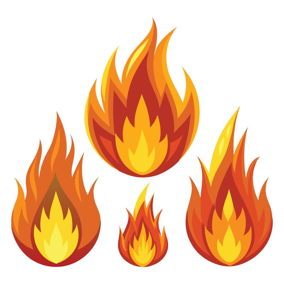 Fire Icons Set vector