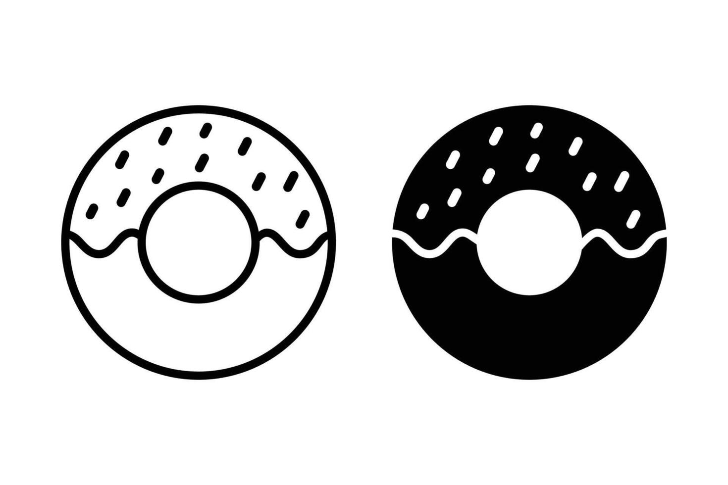 Donuts icon . Donut icons in line and flat style. vector