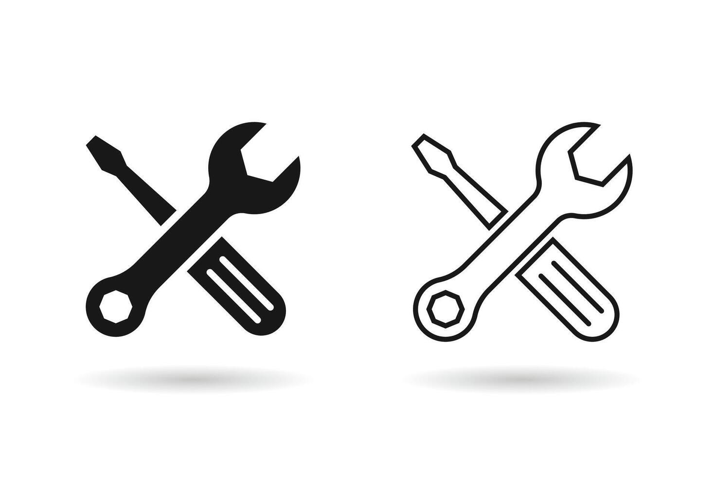 Repair icon set. Wrench and screwdriver icon. Settings symbol vector