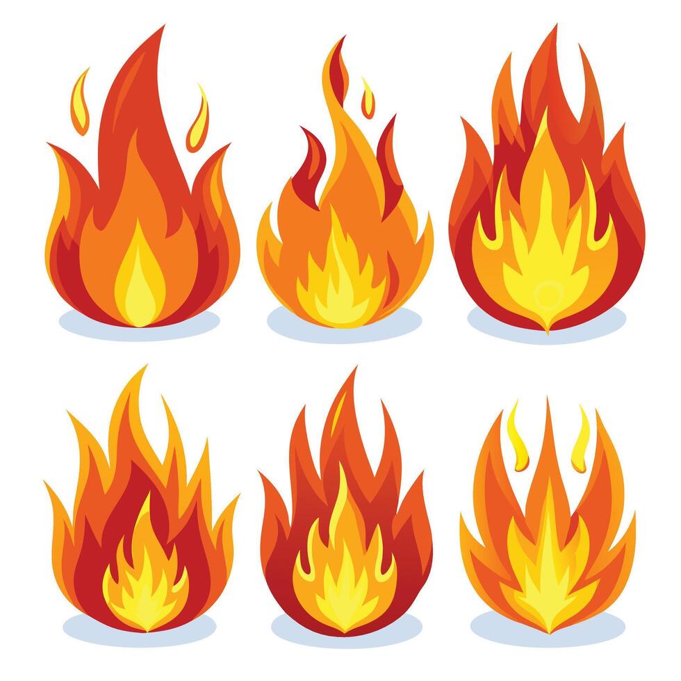 Fire Icons Set vector