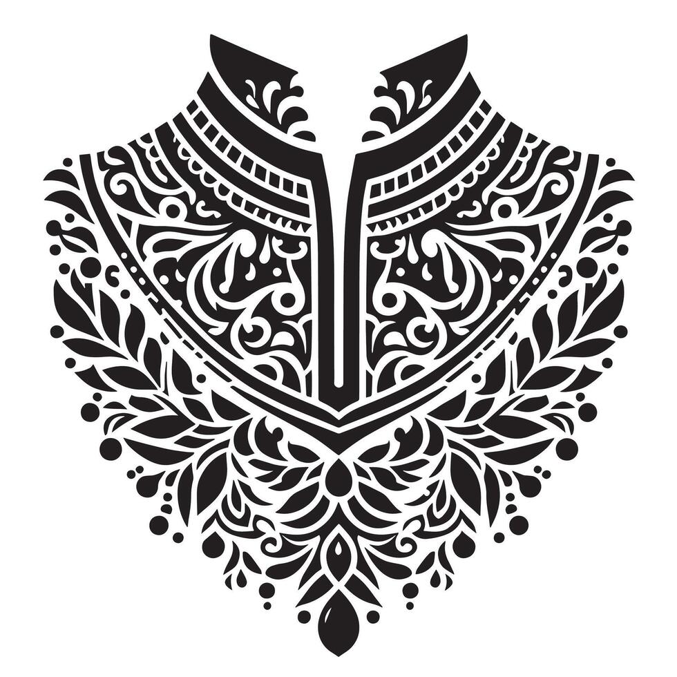 collier neck design for kameez vector