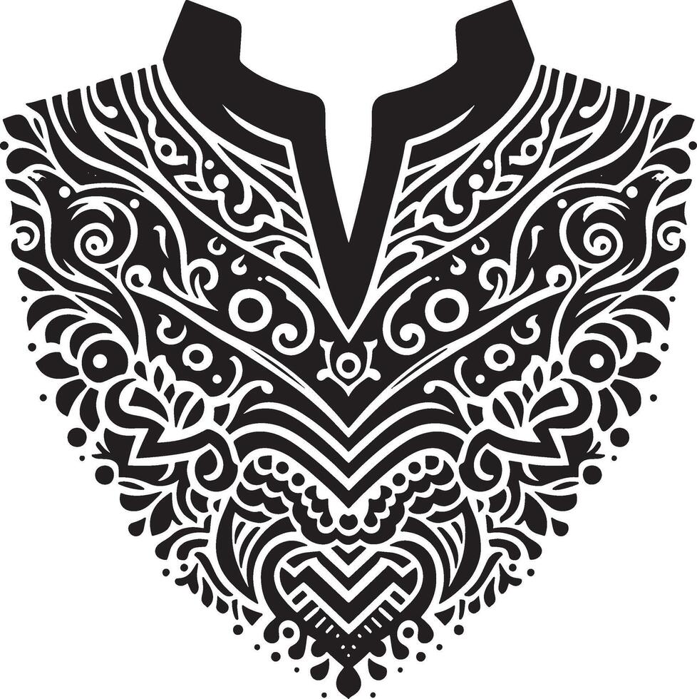 Textile Fabric collar design, pattern traditional, floral necklace embroidery design for fashion women clothing Neckline design for textile print. vector