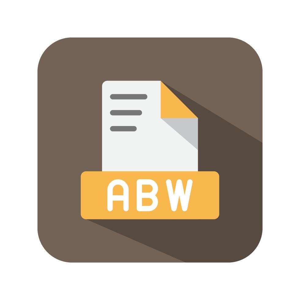 Abw text file format flat icon. symbol document files type. Can be used for websites, software, UI and mobile apps. vector
