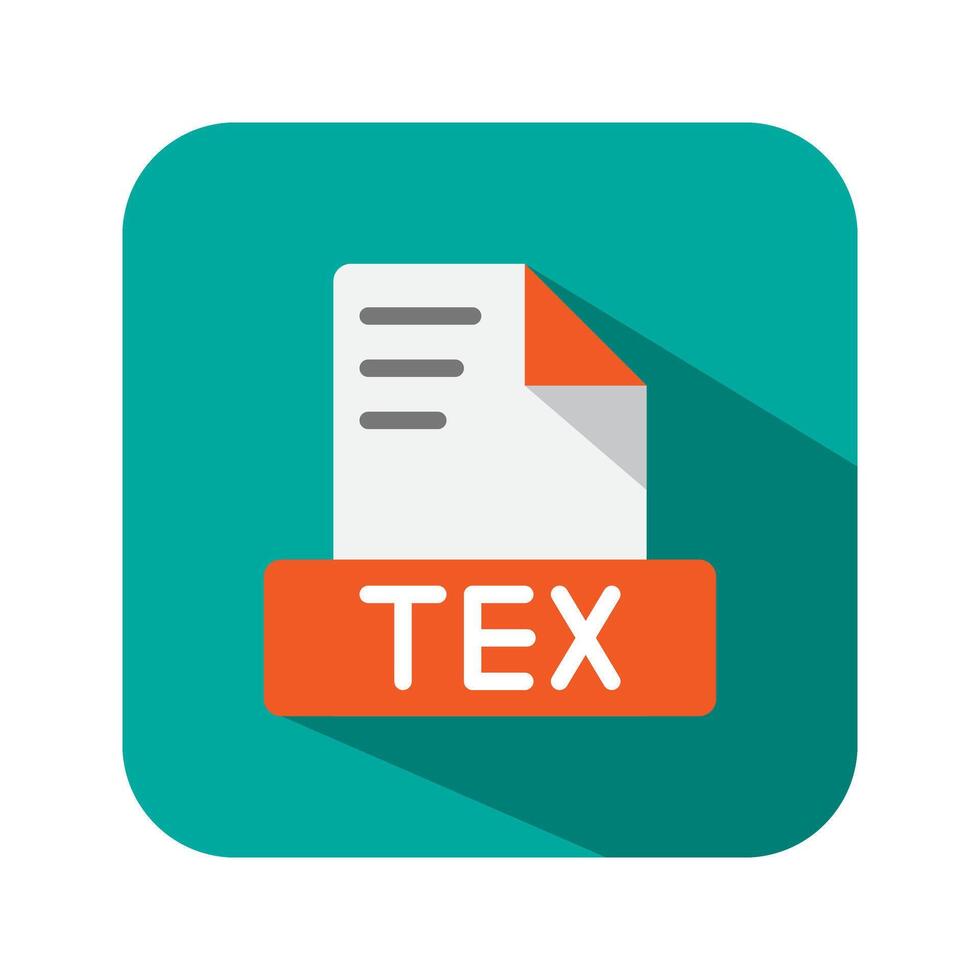 Latex text document file flat icons. symbol files, document type. Can be used for websites, software, UI and mobile apps. vector