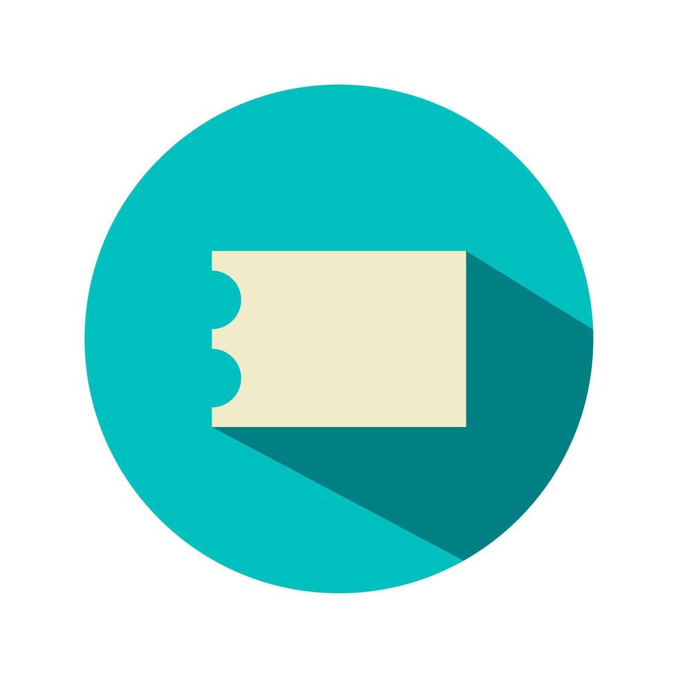 Ticket tag flat icon. icons business, voucher, film, coupon, admit, invite. with a turquoise blue background. vector