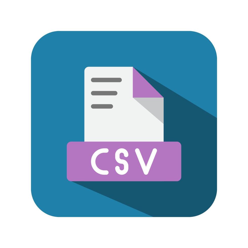 Csv minimalist text file flat icons. symbol document file extension. Can be used for websites, software, UI and mobile apps. vector