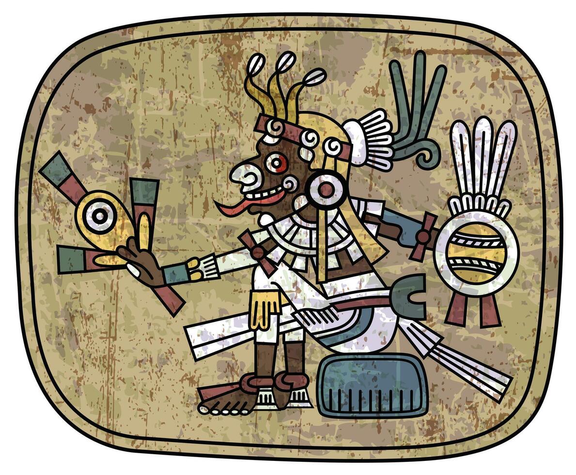 Maya. Ancient petroglyph vector