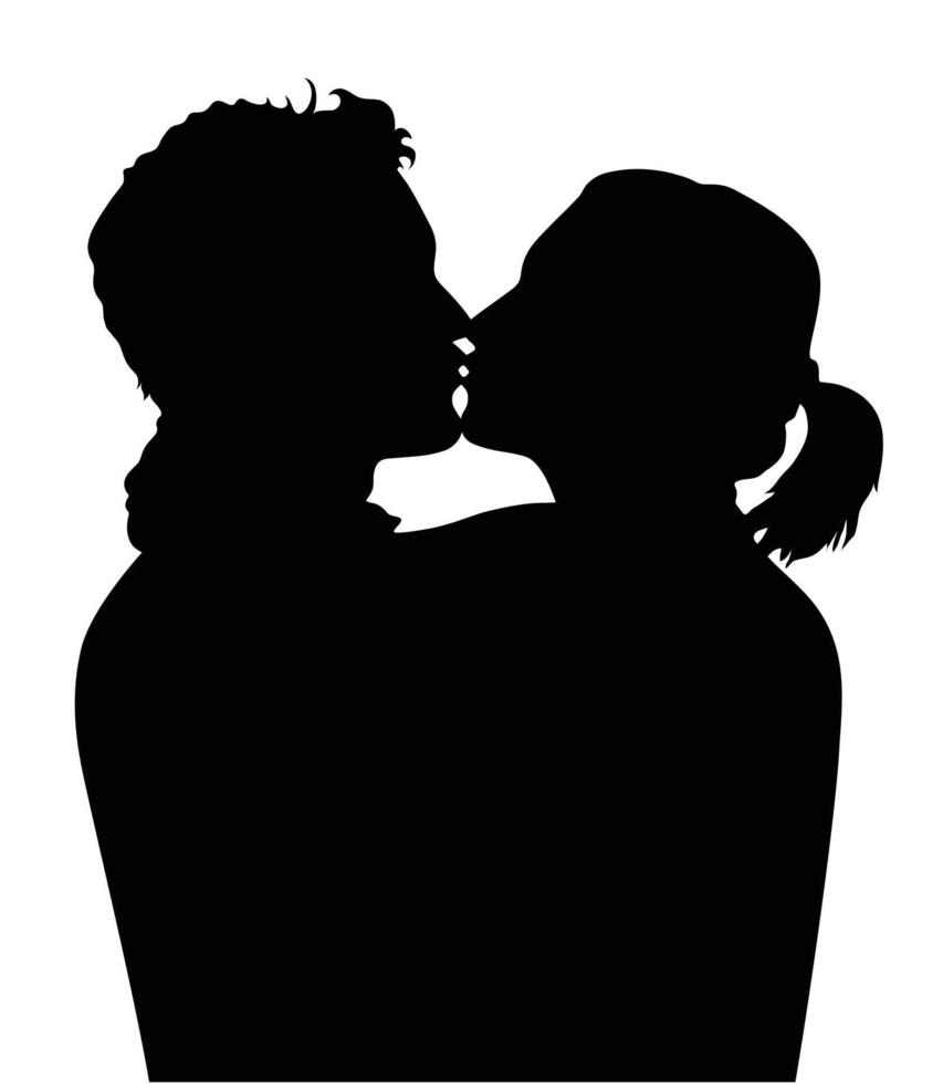 Kissing couple on white background vector