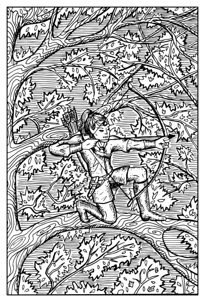 Elf. Hand drawn engraved fantasy illustration, mythology and fairy tale character vector