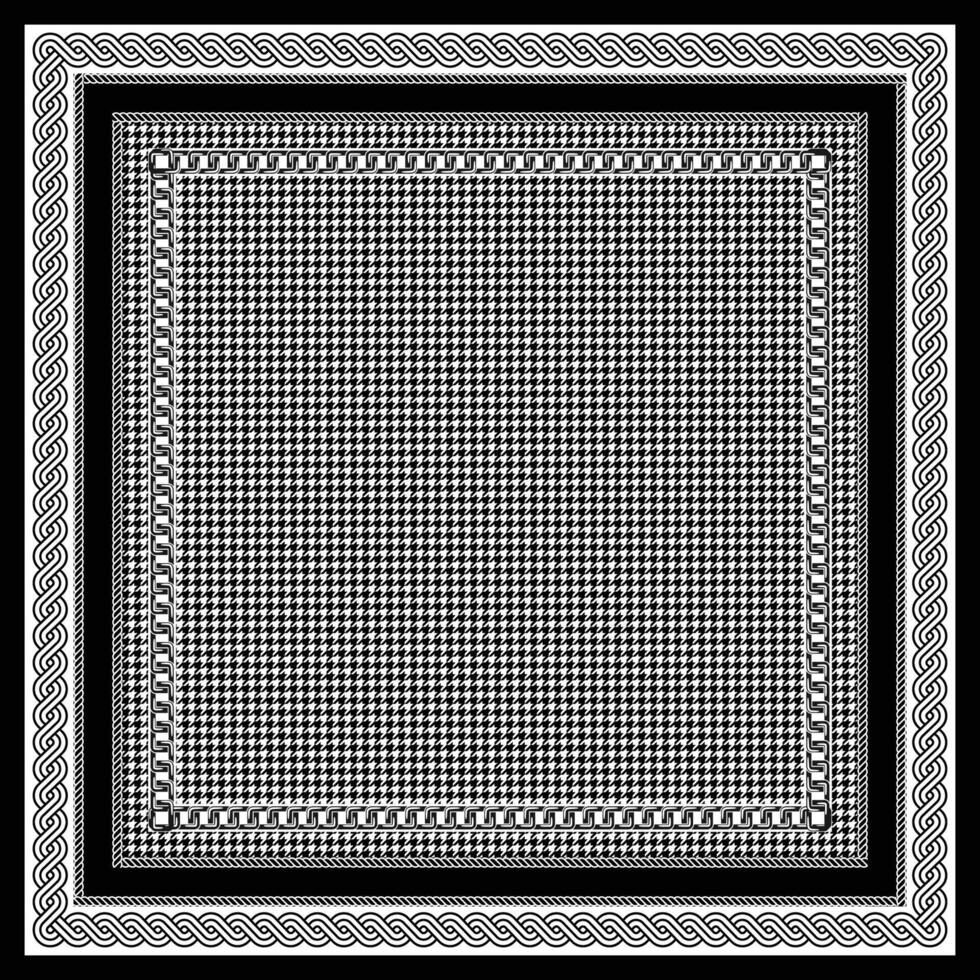 elegant monochrome houndstooth pattern scarf vector