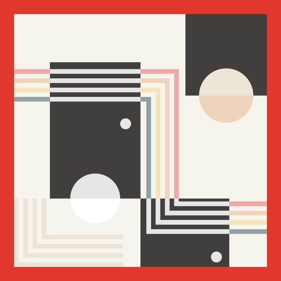 abstract retro minimalist geometric scarf vector