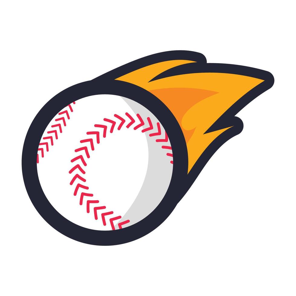 Flaming baseball cartoon logo vector