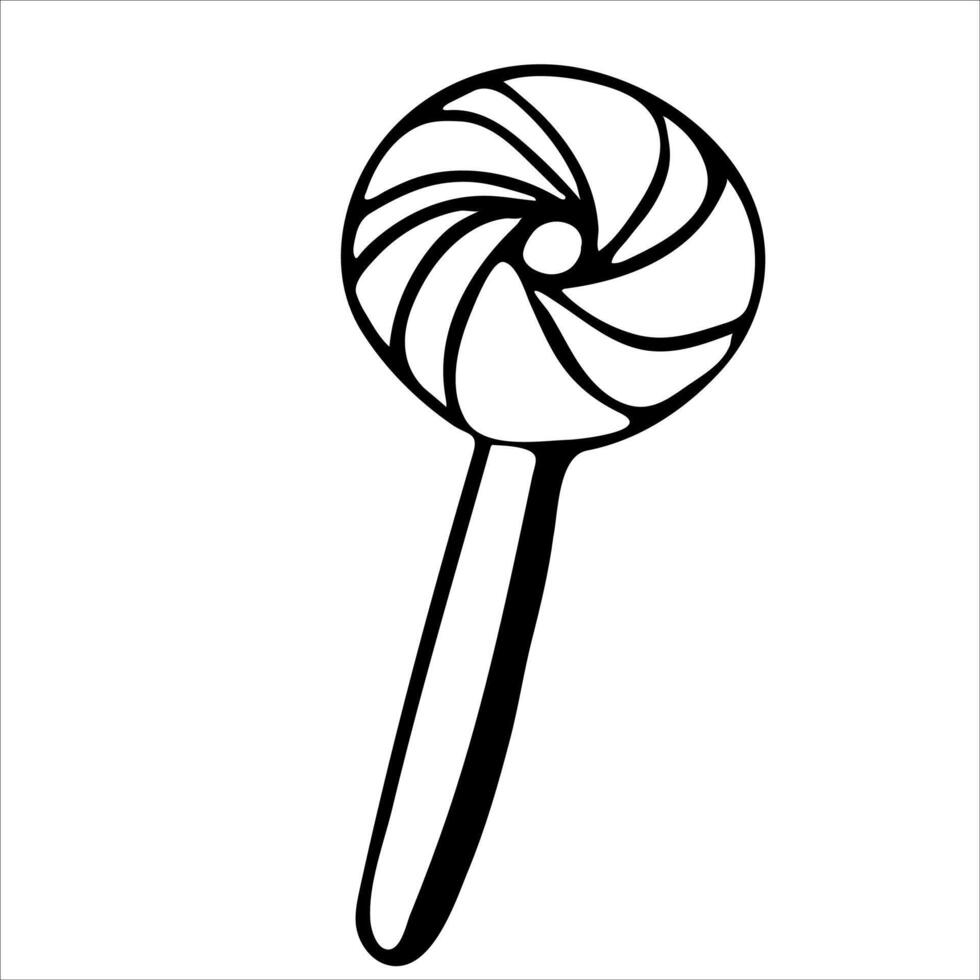 Sweet round candy in doodle style vector