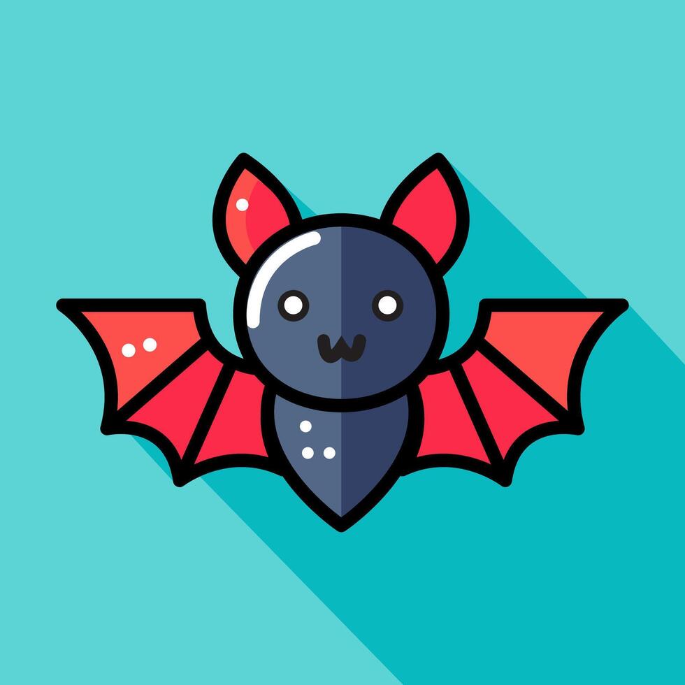 Bat icon illustration, colorful, flat, simple, no gradient style, modern logo. suitable for halloween event. vector