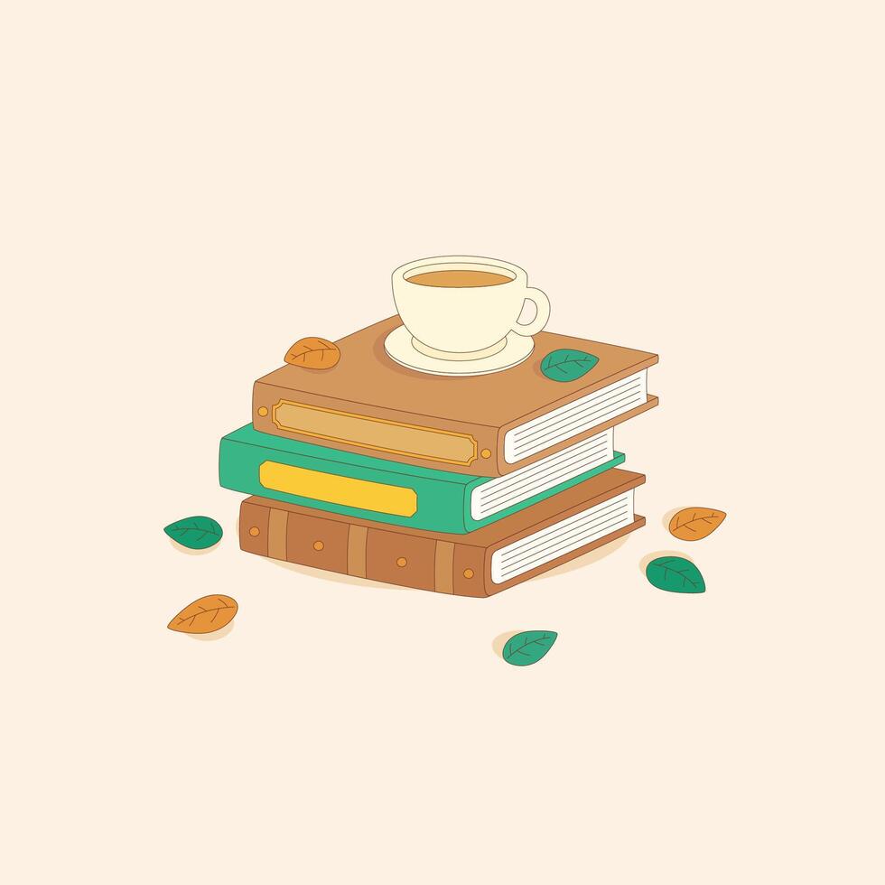 brown coffee books vector