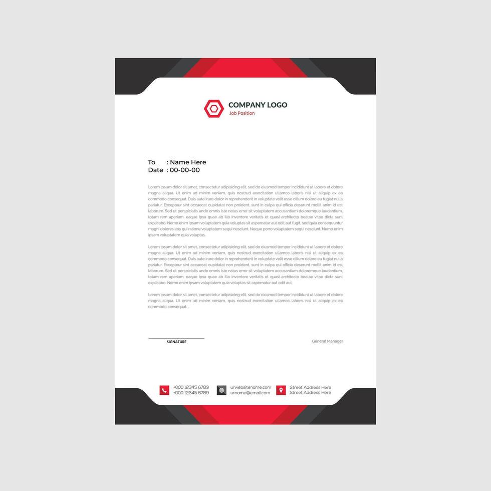 Modern corporate clean business letterhead design template vector