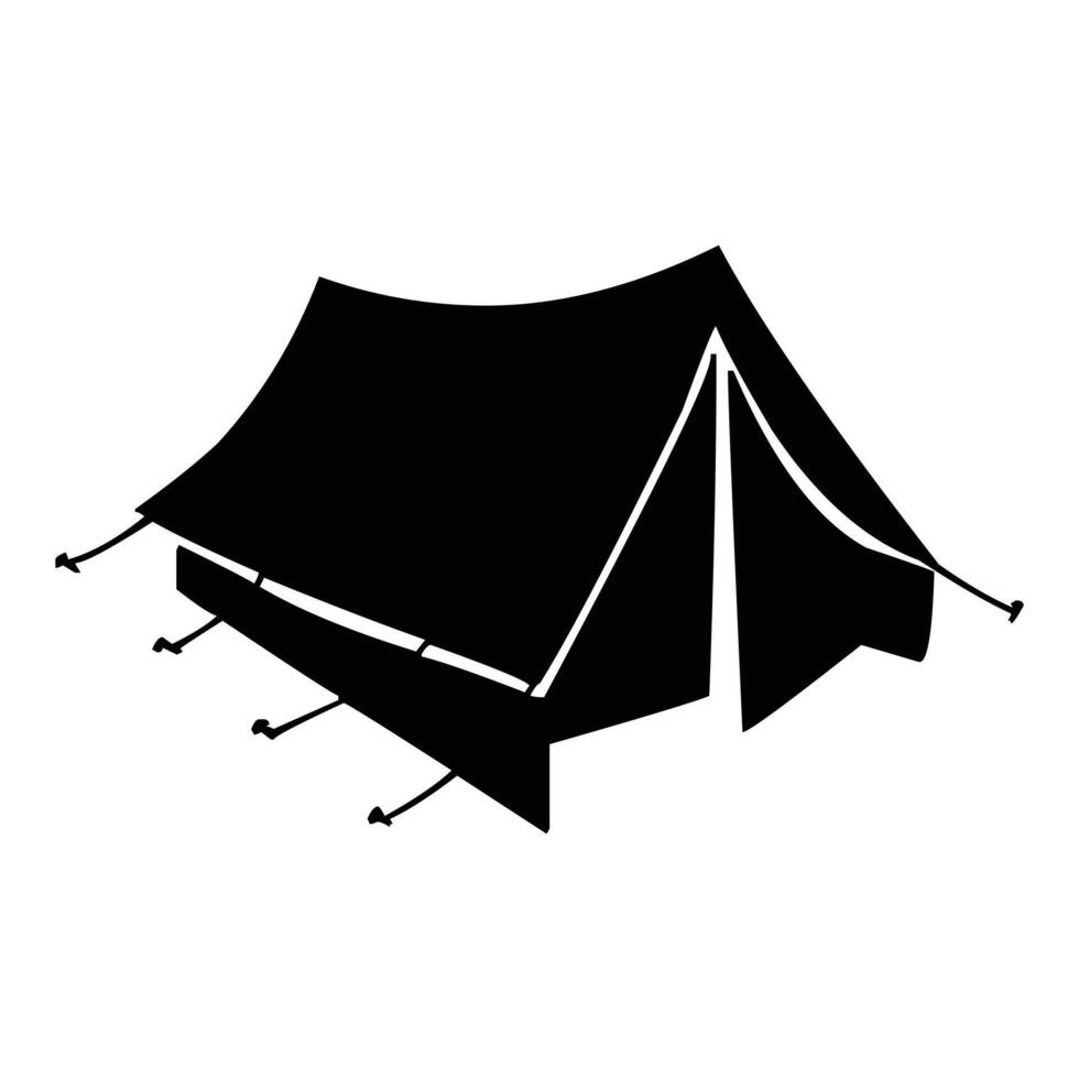 Silhouette camping icon vector