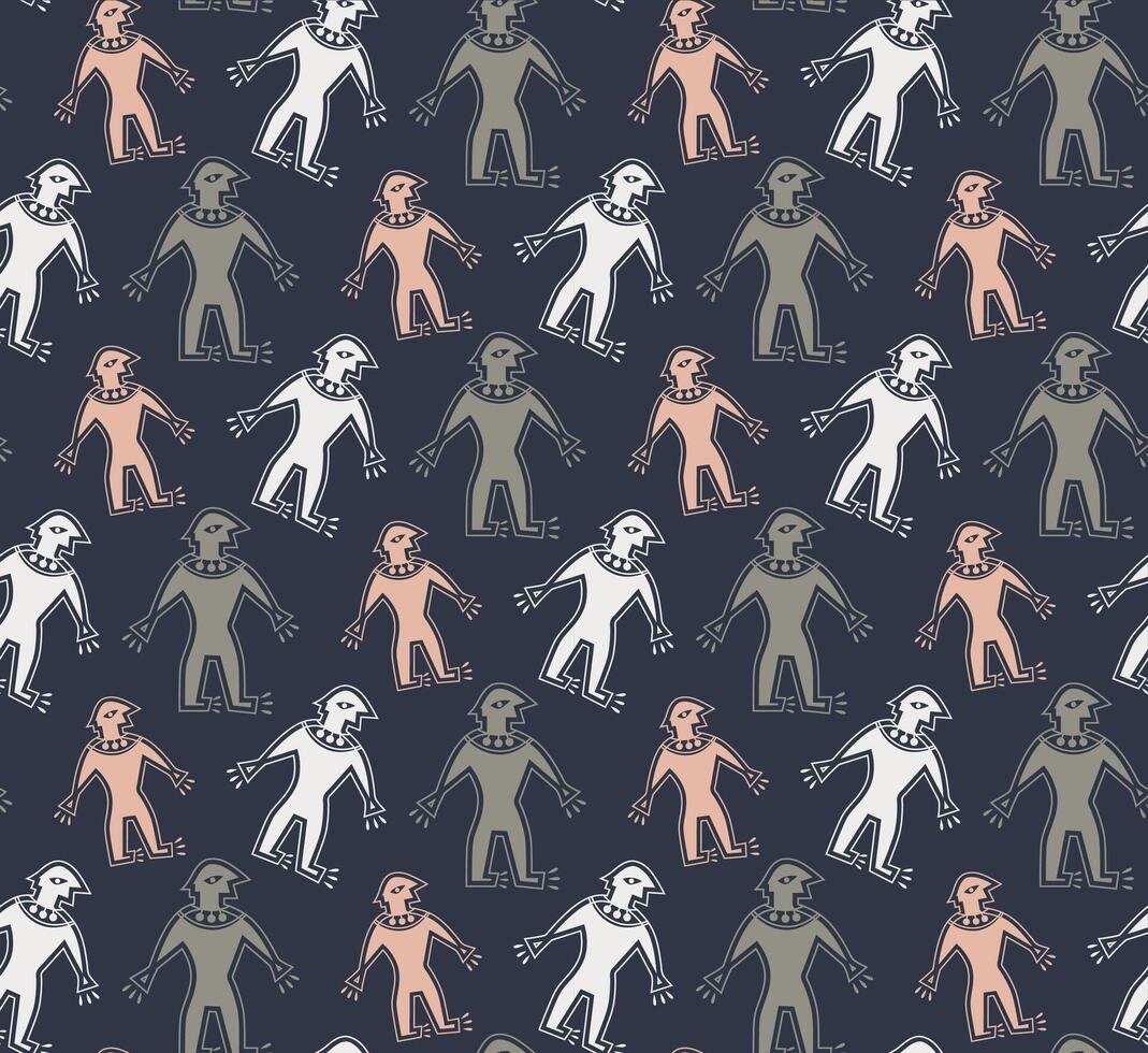 a blue background with a pattern of monkeys and a blue background with a man pointing at the viewer. vector