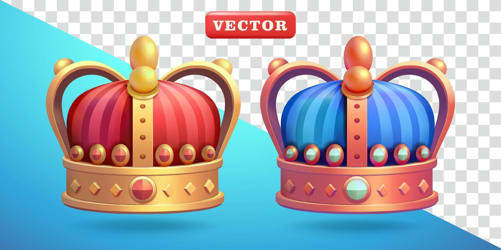 King crown, 3d. Suitable for design elements and games vector