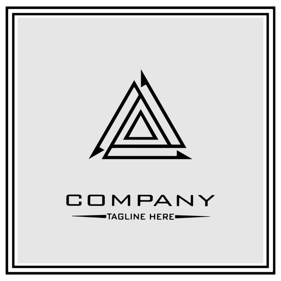 Premium letter A logo in geometric style. vector
