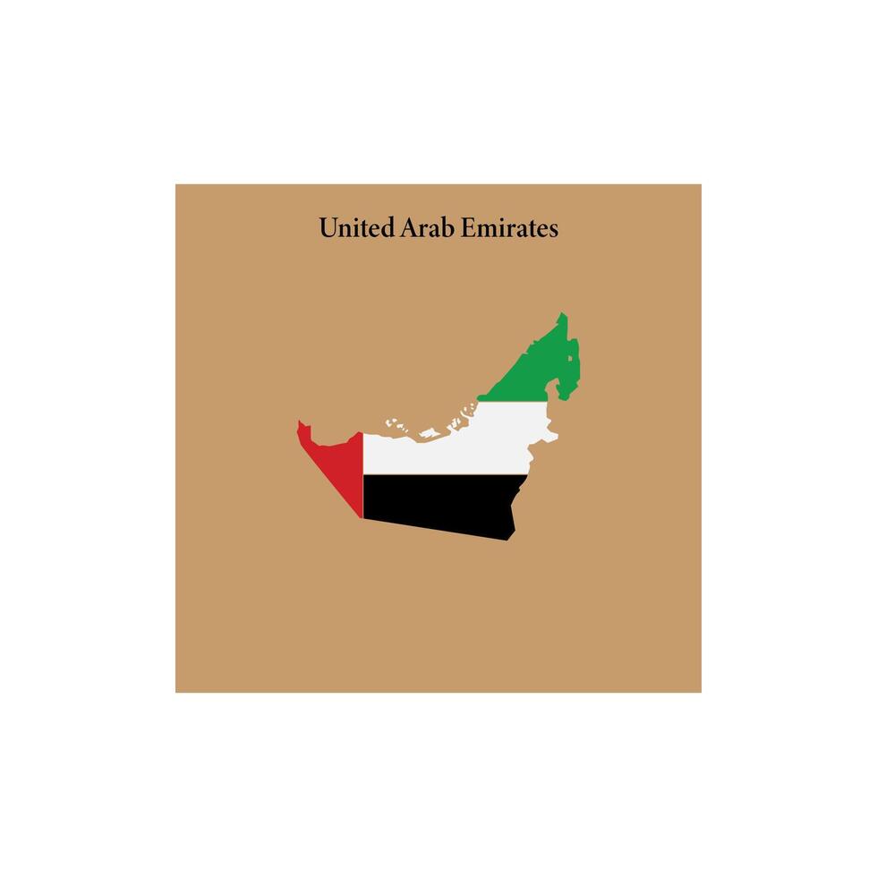 Colored map icon with the flag of the United Arab Emirates. vector