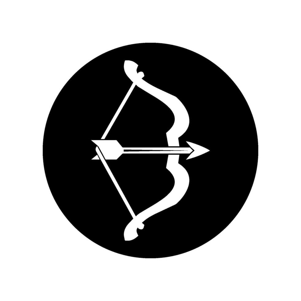 Arrow icon with black circle background, vector