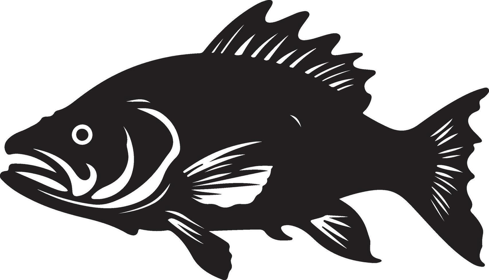 Coelacanth Fish Silhouette Illustration White Background vector
