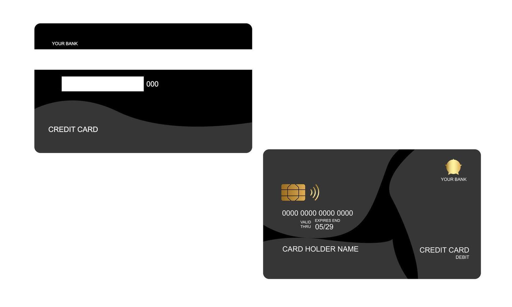 Set of Credit Cards Black GrayColor vector
