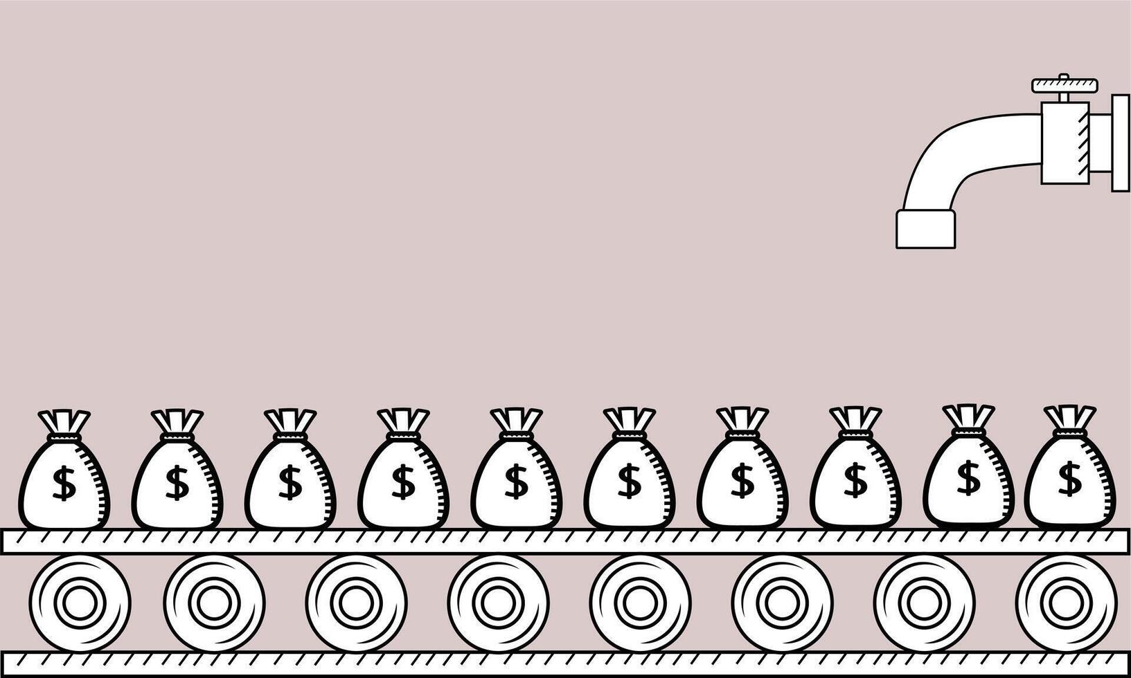 illustration money bag flat icon vector