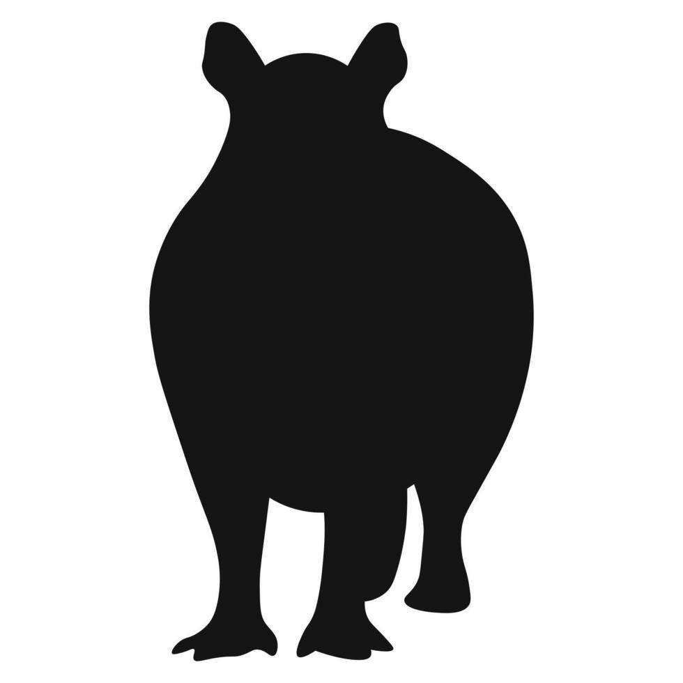 Capybara black silhouette. illustration vector