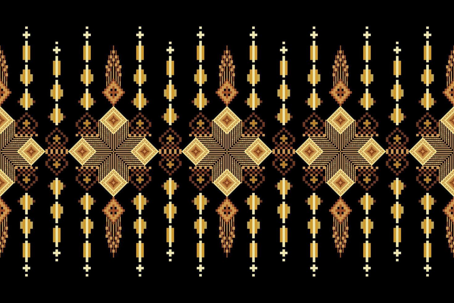Geometric floral pattern background.flower ethnic pixel pattern. vector