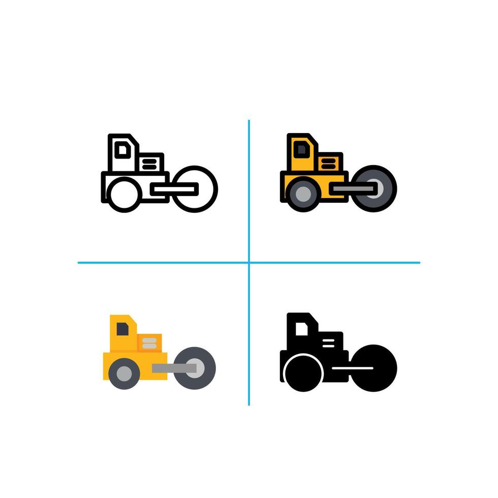 road roller icon vector