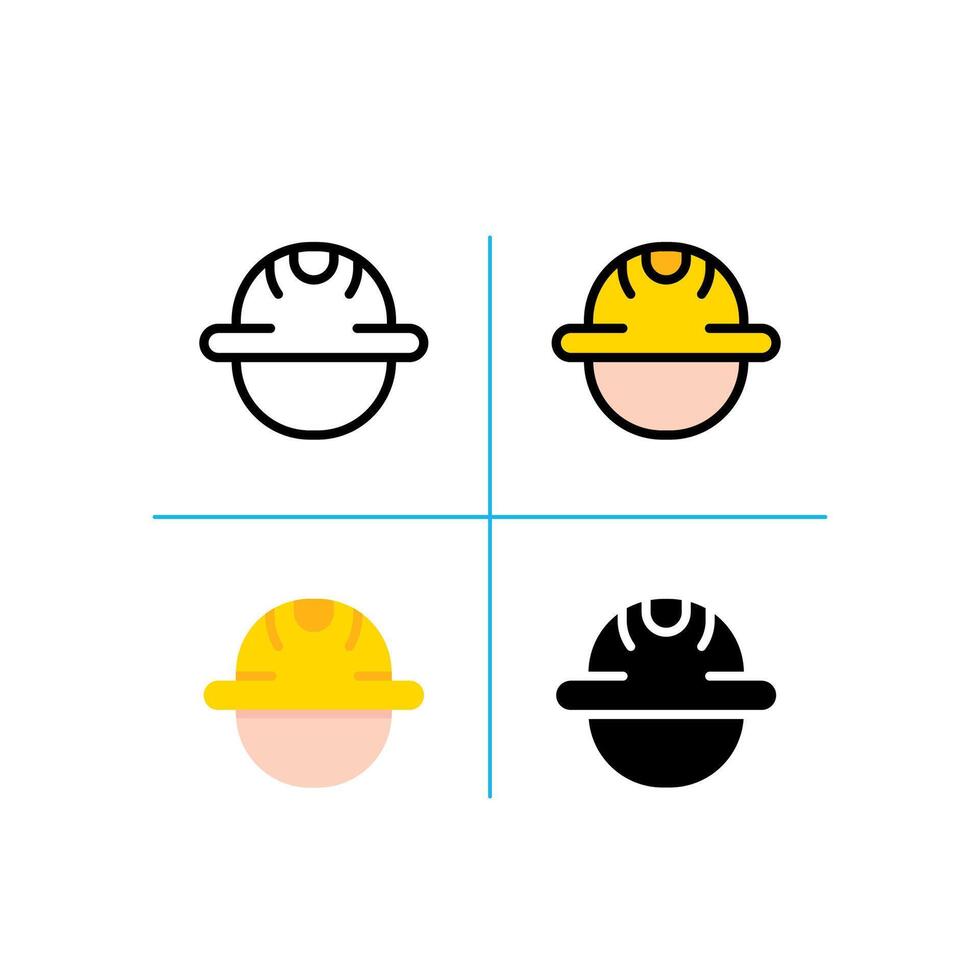 worker helmet construction and tools Icon vector