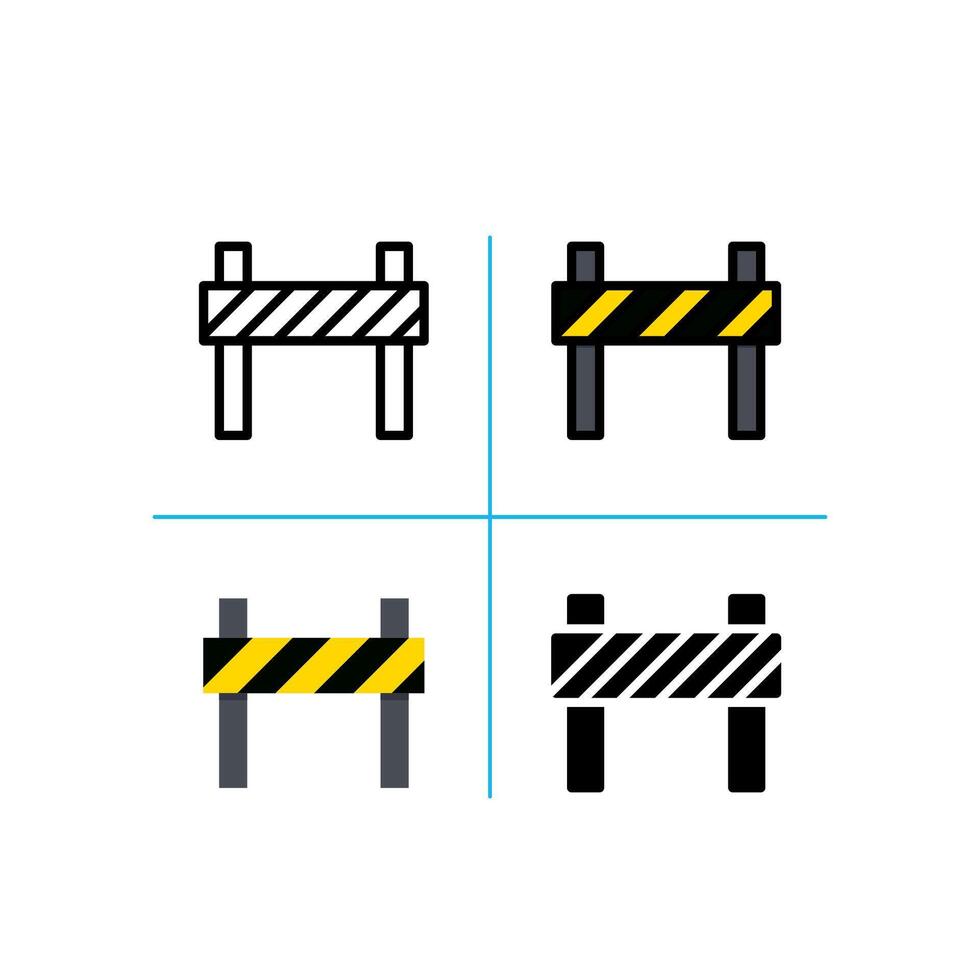 Traffic barrier construction and tools Icon vector