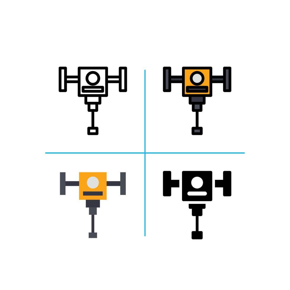 road hammer, jack hammer icon vector