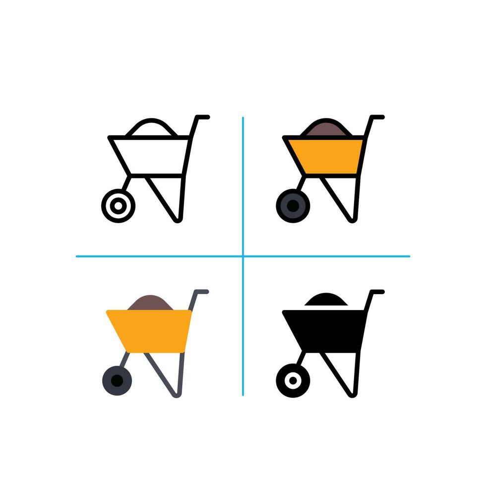Wheelbarrow construction and tools Icon vector